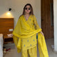 Mustard Chanderi Kurta Farshi Palazzo Set