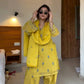Mustard Chanderi Kurta Farshi Palazzo Set