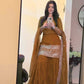 Mustard Faux Georgette Sharara Suit with Embroidered Dupatta