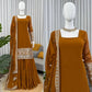 Mustard Faux Georgette Sharara Suit with Embroidered Dupatta