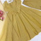 Mustard Foil Work Shimmer Gown