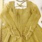 Mustard Foil Work Shimmer Gown