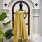 Mustard Foil Work Shimmer Gown