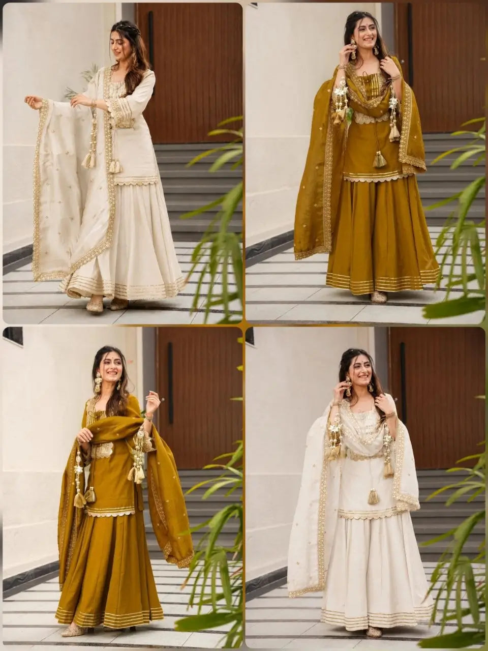 Mustard Gota Flared Sharara