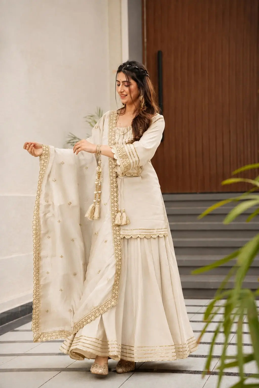 Mustard Gota Flared Sharara