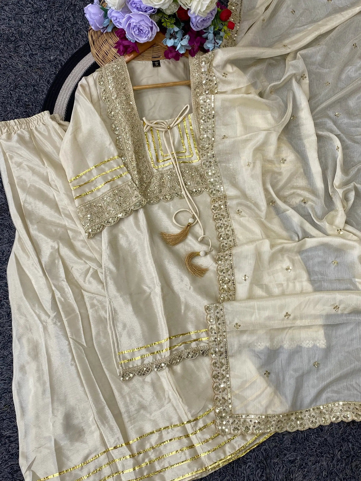 Mustard Gota Flared Sharara
