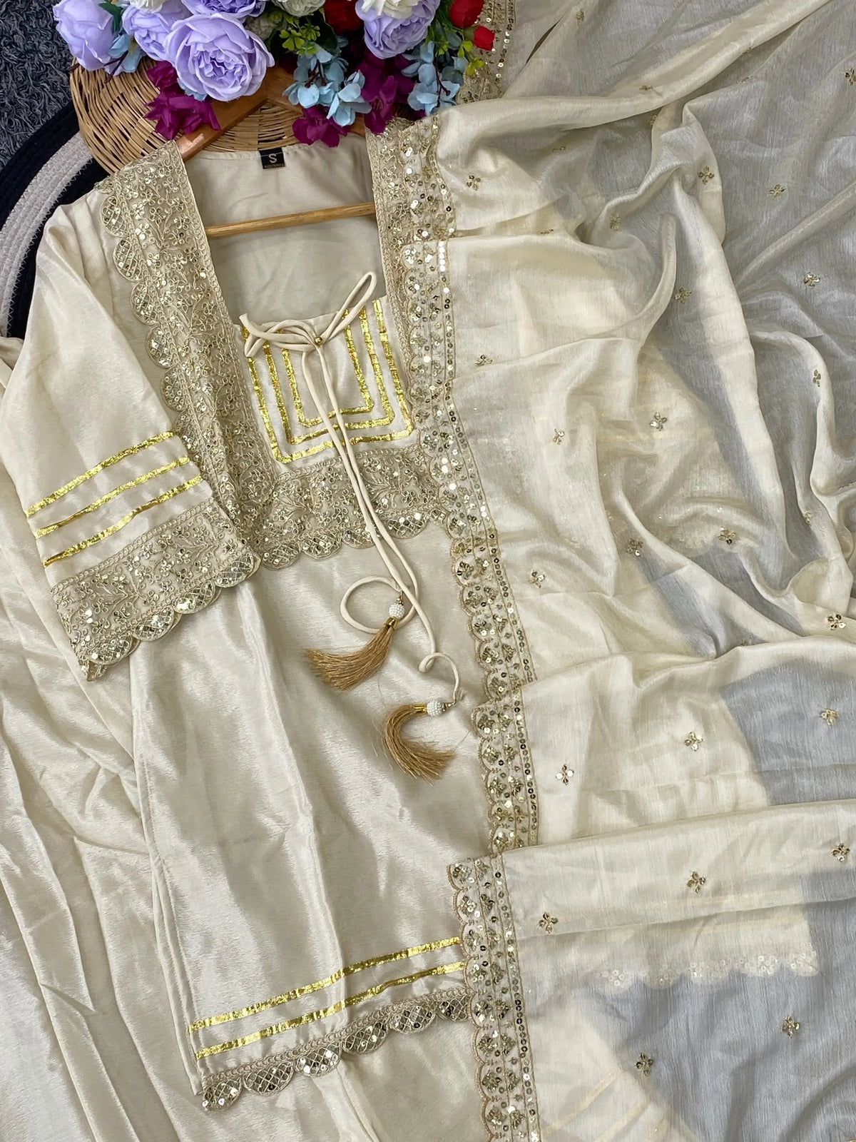 Mustard Gota Flared Sharara