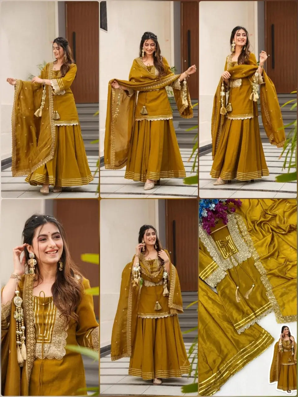 Mustard Gota Flared Sharara