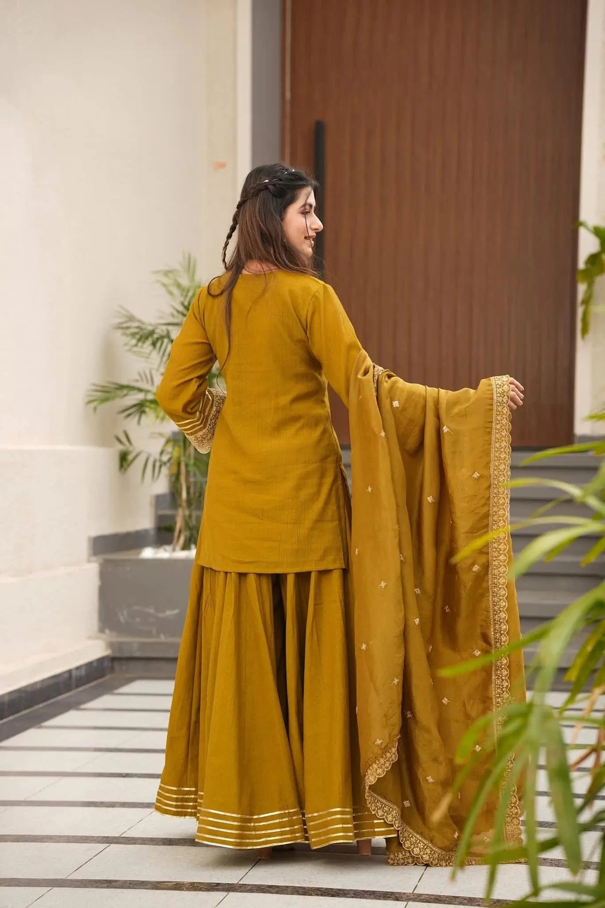 Mustard Gota Flared Sharara