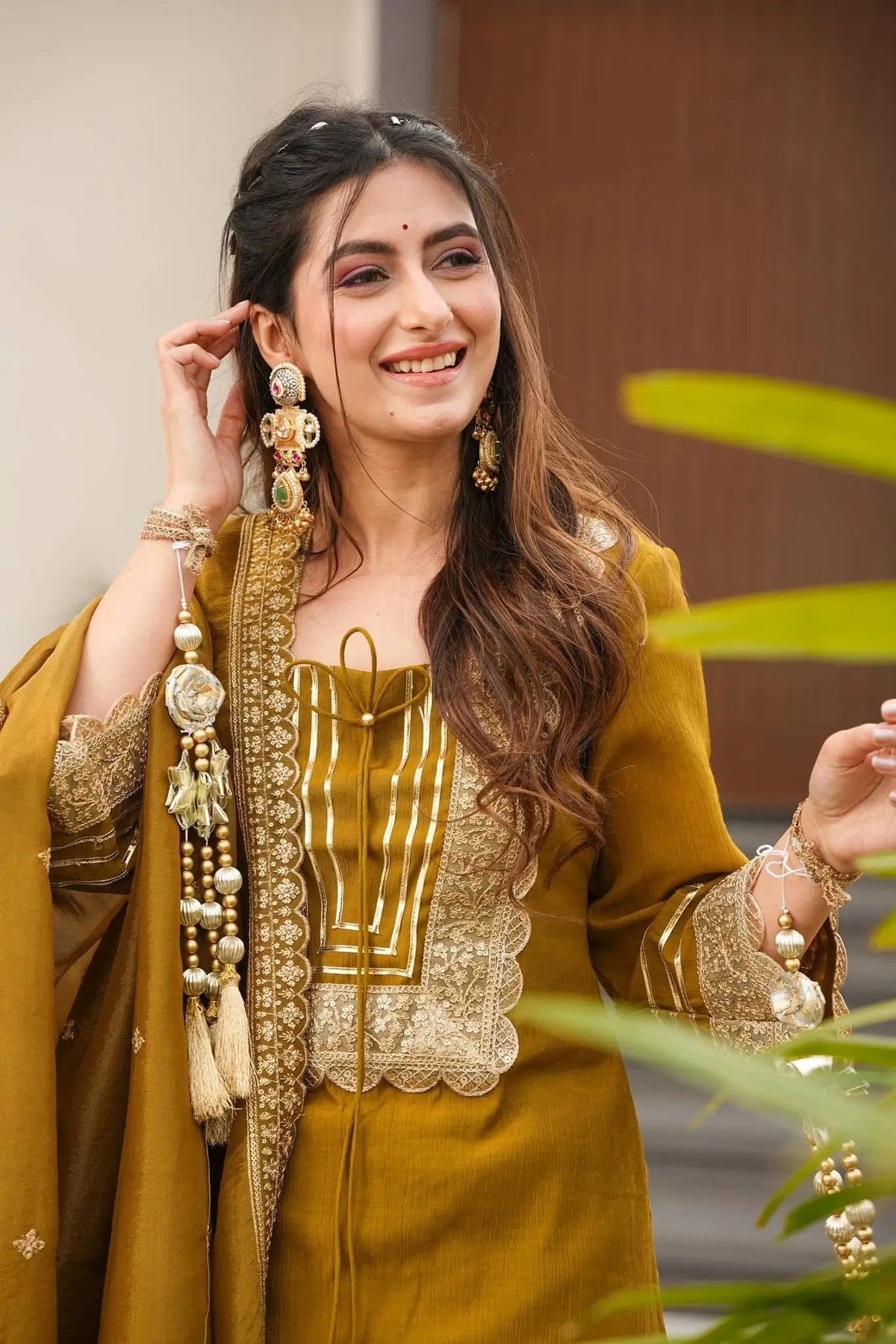 Mustard Gota Flared Sharara