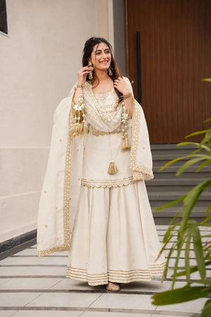Mustard Gota Flared Sharara