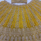 Mustard Net Sequin Embroidery Lehenga