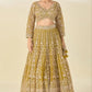 Mustard Net Sequin Embroidery Lehenga