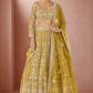 Mustard Net Sequin Embroidery Lehenga
