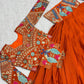 Mustard Peacock Chinon Lehenga Set
