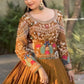 Mustard Peacock Chinon Lehenga Set