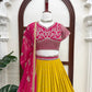 Mustard Sequin Booti Lehenga