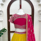 Mustard Sequin Booti Lehenga