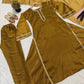 Mustard Shimmer Slit Gown