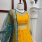 Mustard Teal Gota Gown