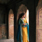 Mustard Teal Gota Gown