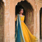 Mustard Teal Gota Gown