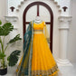 Mustard Teal Gota Gown