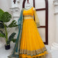 Mustard Teal Gota Gown