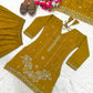 Mustard Vichitra Sharara Set