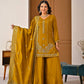 Mustard Vichitra Sharara Set
