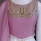 Mustard Viscose Satin Beadwork Sharara Set