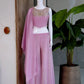 Mustard Viscose Satin Beadwork Sharara Set