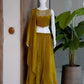 Mustard Viscose Satin Beadwork Sharara Set