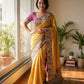 Mustard Zari Mirror Saree