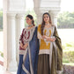 NC Silk Sequins & Coding Embroidered Top Sharara Set with Dupatta