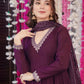 Wine Mirrorwork V-Neck Kurta