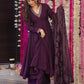 Wine Mirrorwork V-Neck Kurta