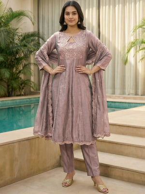 Dusty Mauve Keyhole Kurta Set