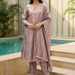 Dusty Mauve Keyhole Kurta Set