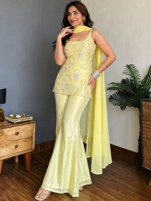 Pastel Yellow Corset Co-ord Set