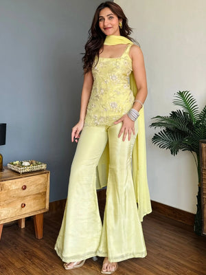 Pastel Yellow Corset Co-ord Set