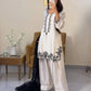 Natural Crepe Embroidered Palazzo Set with Beads and Sequins