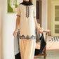 Natural Crepe Embroidered Palazzo Set with Beads and Sequins