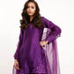 Natural Crepe Farshi Suit with Bead & Thread Work – Blue & Purple