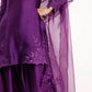 Natural Crepe Farshi Suit with Bead & Thread Work – Blue & Purple