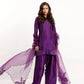 Natural Crepe Farshi Suit with Bead & Thread Work – Blue & Purple