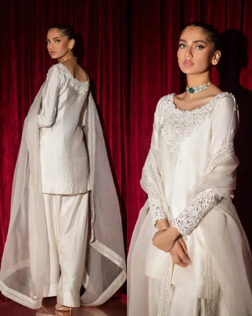 Natural Crepe Kurta Farshi Salwar With Dupatta