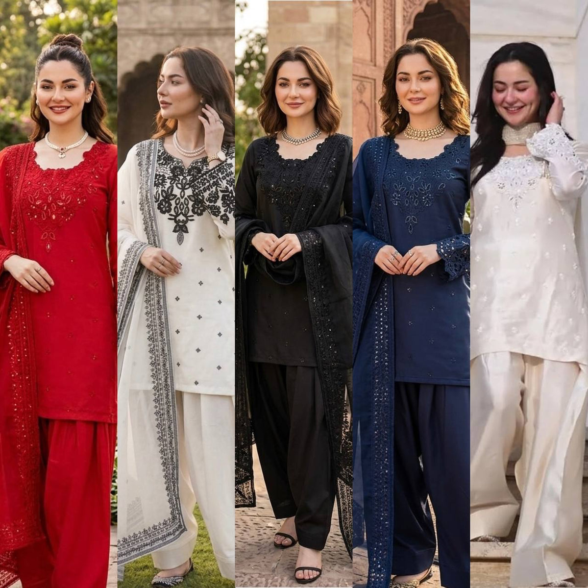 Natural Crepe Kurta Farshi Salwar With Dupatta