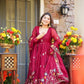 Natural Crepe Silk Embroidered Anarkali Plazzo Set with Thread Sequin Dupatta | Wedding Festive Wear