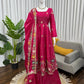 Natural Crepe Silk Embroidered Anarkali Plazzo Set with Thread Sequin Dupatta | Wedding Festive Wear